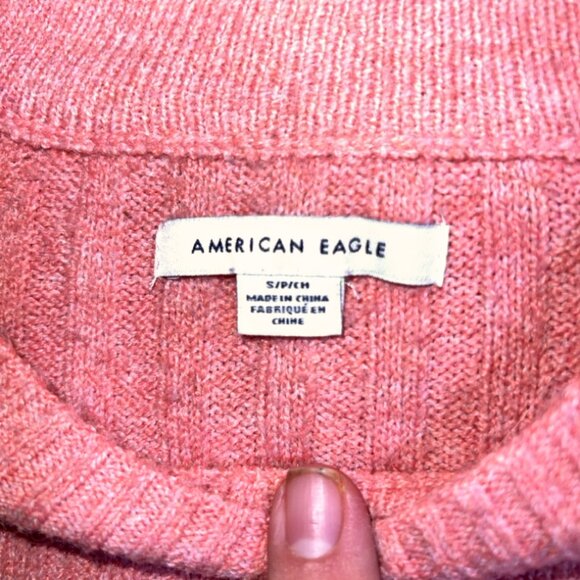 American Eagle Women Small Pink Stripe Knitted Loose‎ Pullover Sweater (R) - Picture 5 of 5